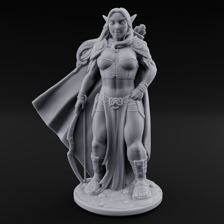 Cape Swishing Elf Ranger A Miniature for Dungeons and Dragons, Pathfinder or other TTRPGs