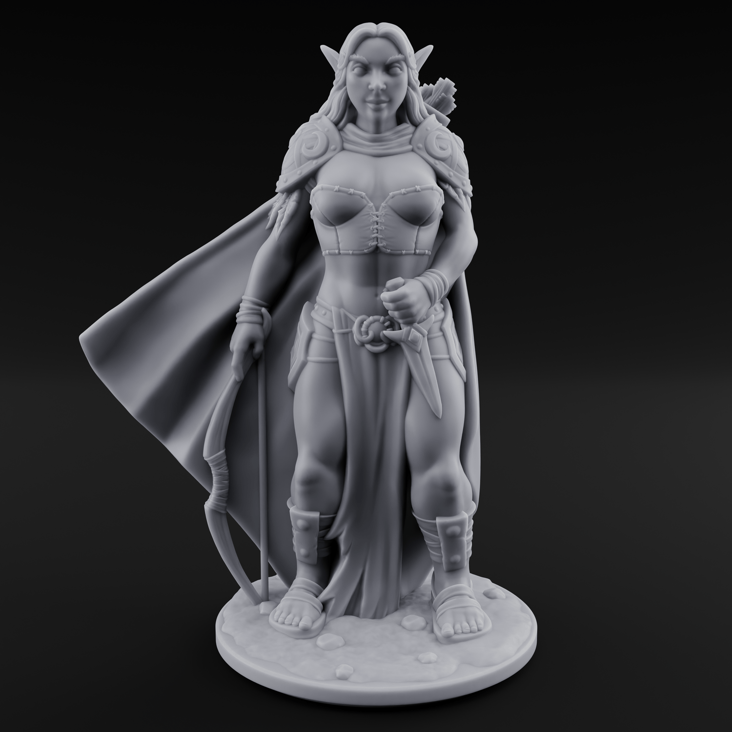 Cape Swishing Elf Rangers Miniature for Dungeons and Dragons, Pathfinder or other TTRPGs