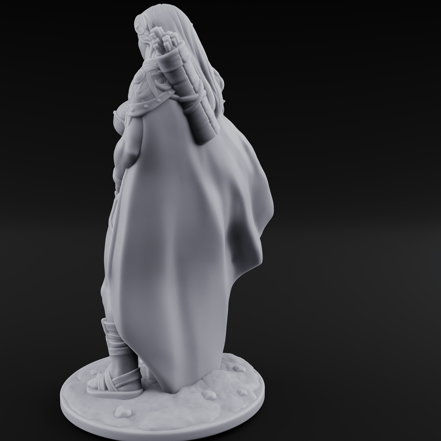 Cape Swishing Elf Ranger B Miniature for Dungeons and Dragons, Pathfinder or other TTRPGs