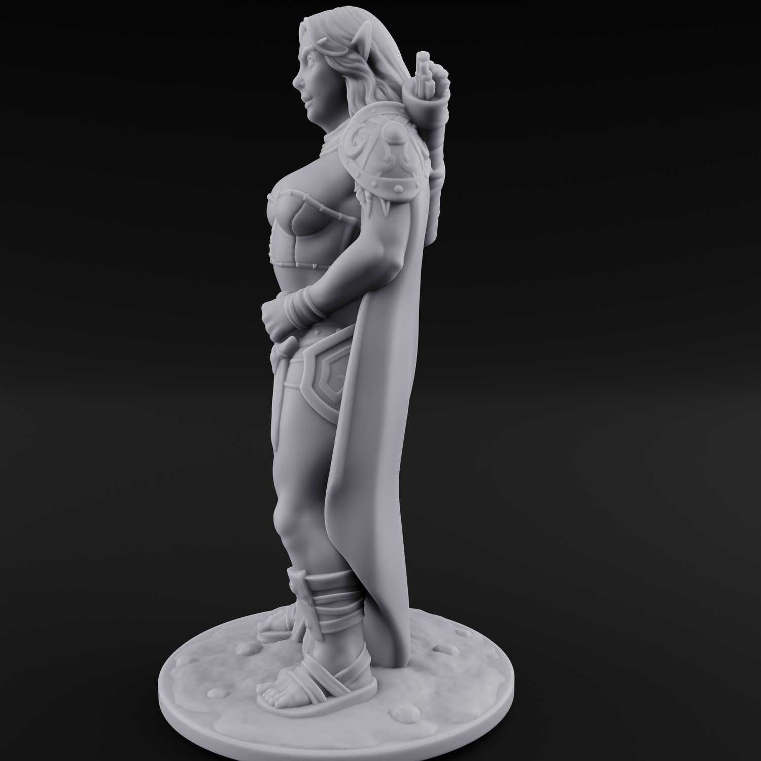 Cape Swishing Elf Ranger B Miniature for Dungeons and Dragons, Pathfinder or other TTRPGs