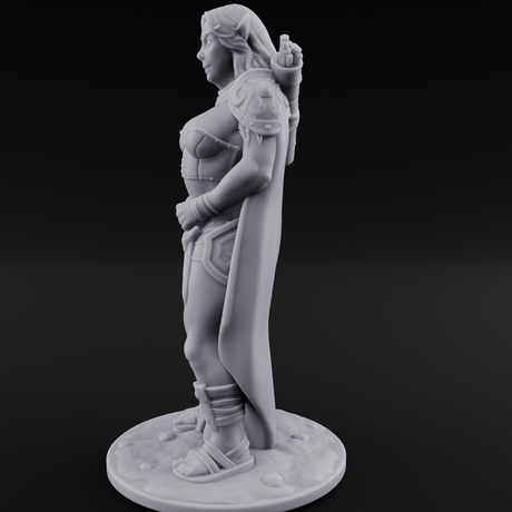 Cape Swishing Elf Ranger B Miniature for Dungeons and Dragons, Pathfinder or other TTRPGs