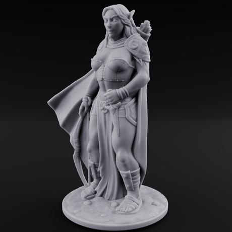 Cape Swishing Elf Ranger B Miniature for Dungeons and Dragons, Pathfinder or other TTRPGs