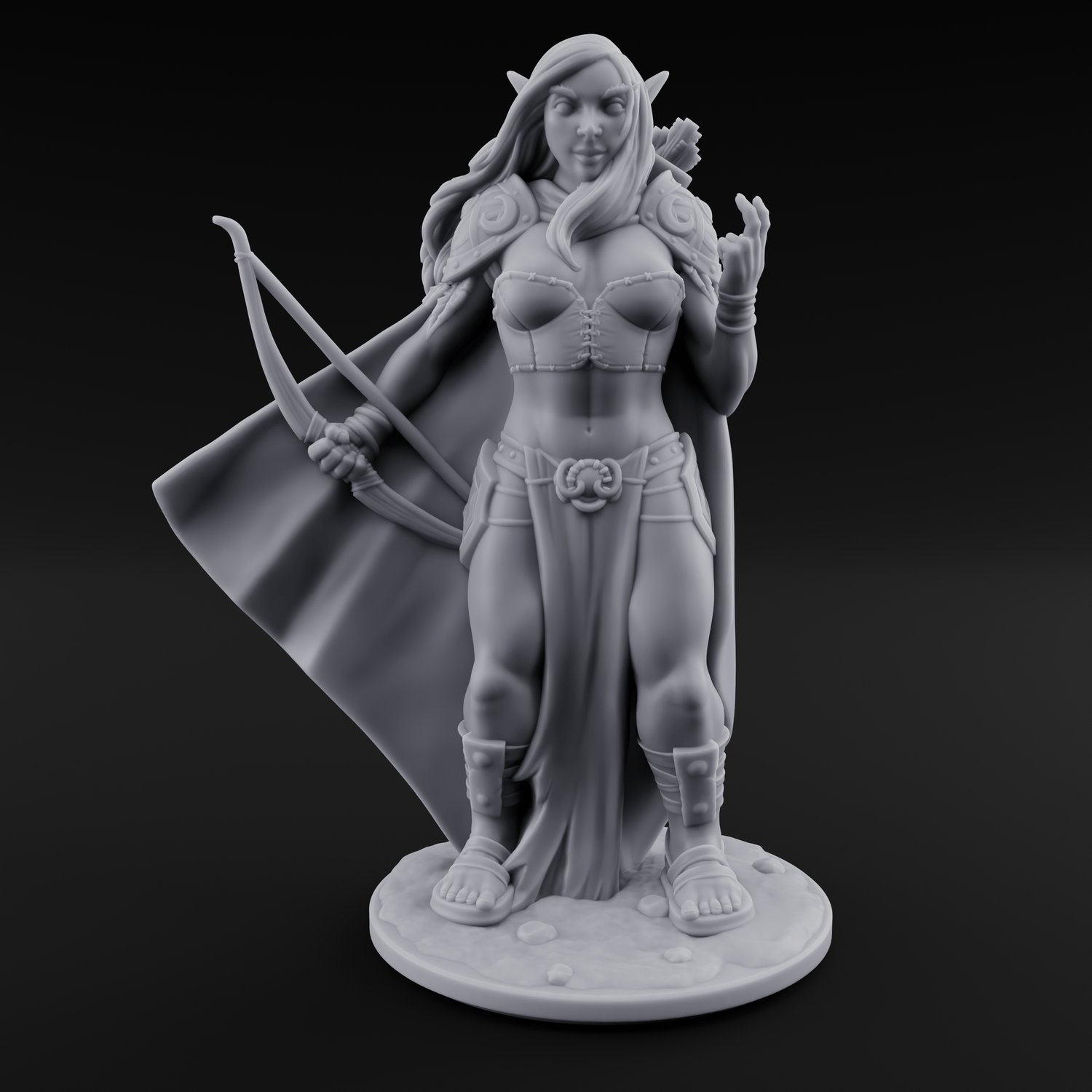 Cape Swishing Elf Ranger C Miniature for Dungeons and Dragons, Pathfinder or other TTRPGs