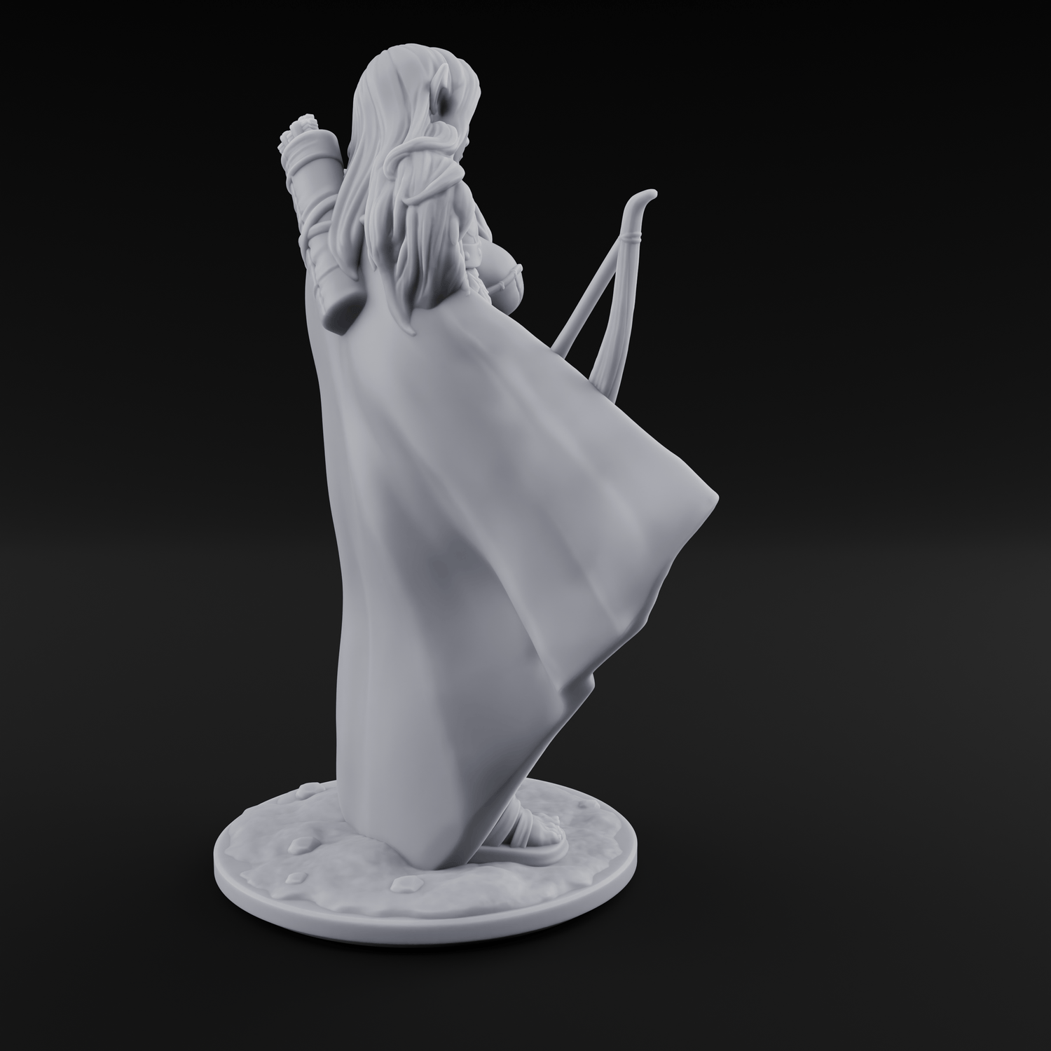 Cape Swishing Elf Ranger C Miniature for Dungeons and Dragons, Pathfinder or other TTRPGs