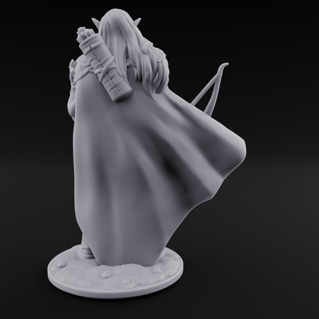 Cape Swishing Elf Ranger C Miniature for Dungeons and Dragons, Pathfinder or other TTRPGs