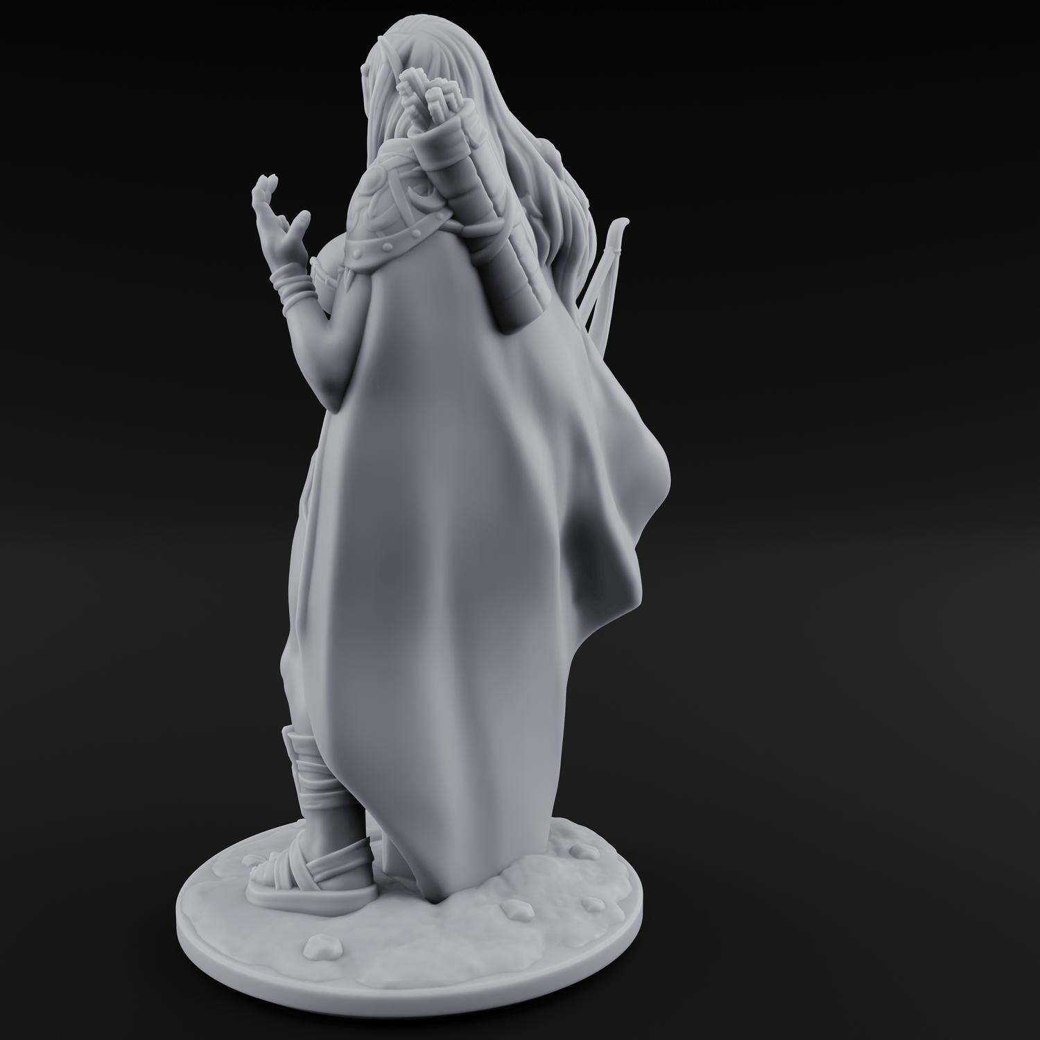 Cape Swishing Elf Ranger C Miniature for Dungeons and Dragons, Pathfinder or other TTRPGs
