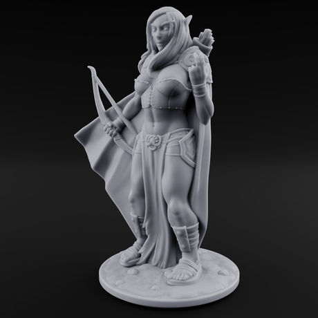 Cape Swishing Elf Ranger C Miniature for Dungeons and Dragons, Pathfinder or other TTRPGs