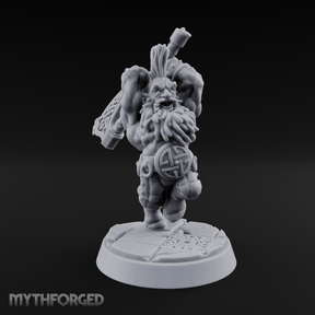 Fist Clenching Fury Dwarf Berserker Miniature for Dungeons and Dragons, Pathfinder or other TTRPGs