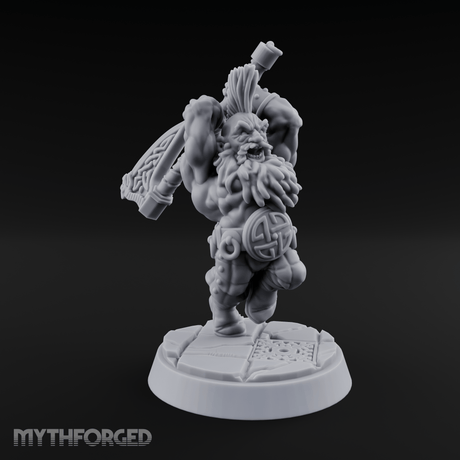 Fist Clenching Fury Dwarf Berserker Miniature for Dungeons and Dragons, Pathfinder or other TTRPGs