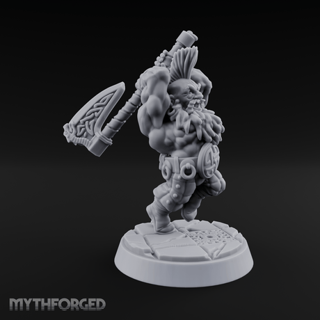 Fist Clenching Fury Dwarf Berserker Miniature for Dungeons and Dragons, Pathfinder or other TTRPGs