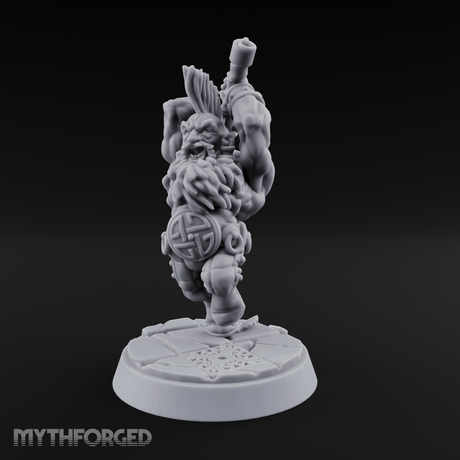 Fist Clenching Fury Dwarf Berserker Miniature for Dungeons and Dragons, Pathfinder or other TTRPGs