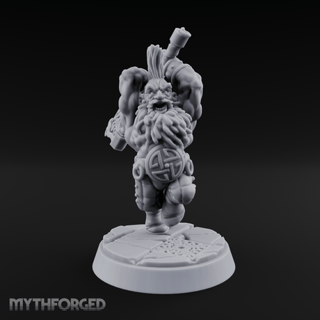 Fist Clenching Fury Dwarf Berserker Miniature for Dungeons and Dragons, Pathfinder or other TTRPGs