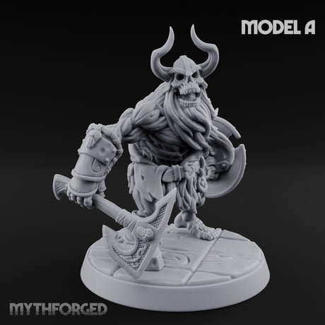 Frostbound Horde Draugr Warrior A Miniature for Dungeons and Dragons, Pathfinder or other TTRPGs