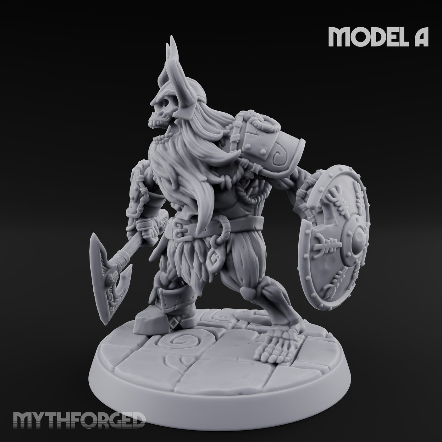 Frostbound Horde Draugr Warrior A Miniature for Dungeons and Dragons, Pathfinder or other TTRPGs