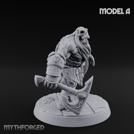 Frostbound Horde Draugr Warrior A Miniature for Dungeons and Dragons, Pathfinder or other TTRPGs