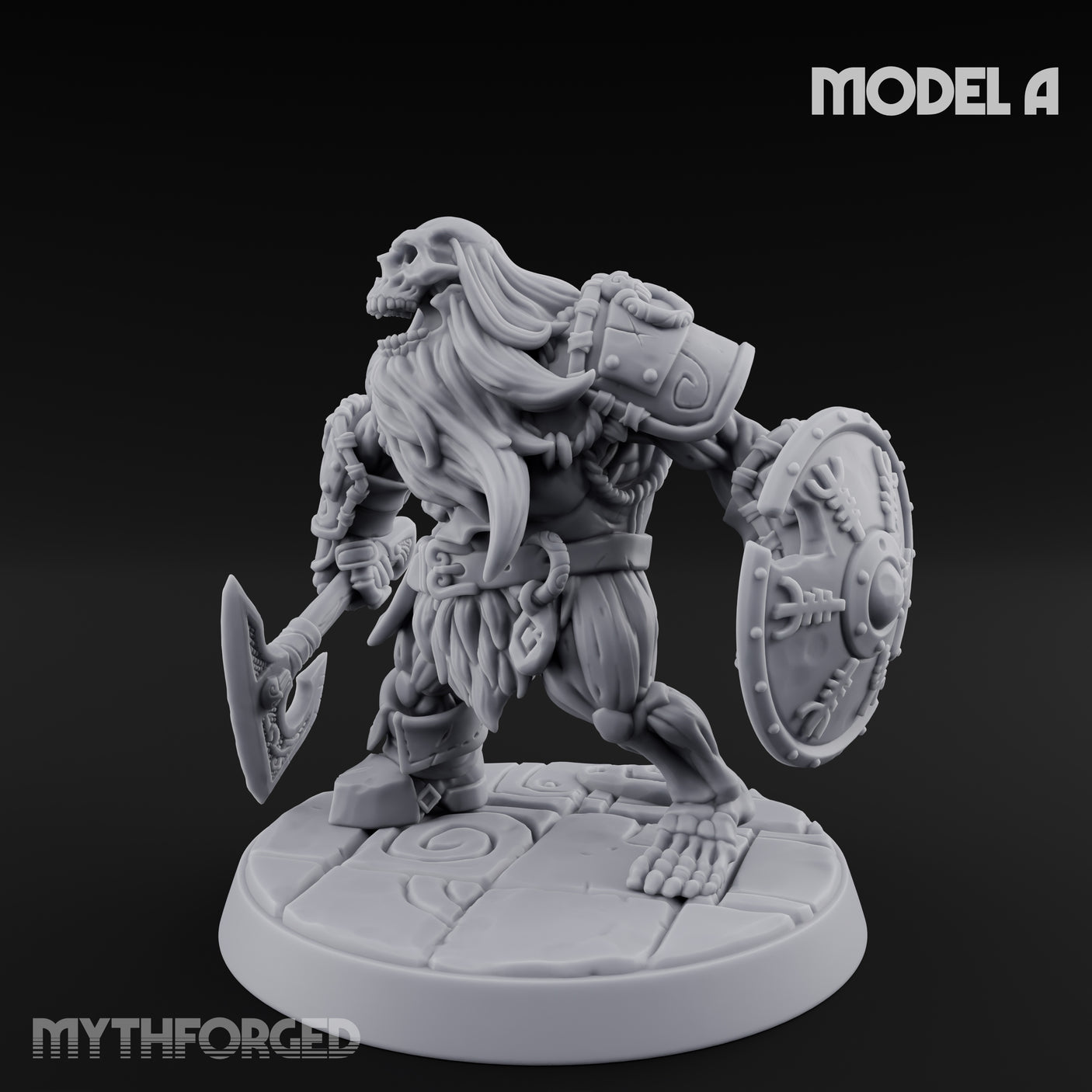 Frostbound Horde Draugr Warrior A Miniature for Dungeons and Dragons, Pathfinder or other TTRPGs