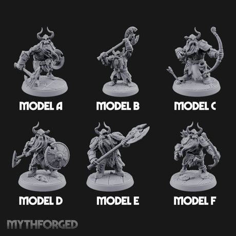 Frostbound Horde Dwarf Draugr Warriors Miniature for Dungeons and Dragons, Pathfinder or other TTRPGs