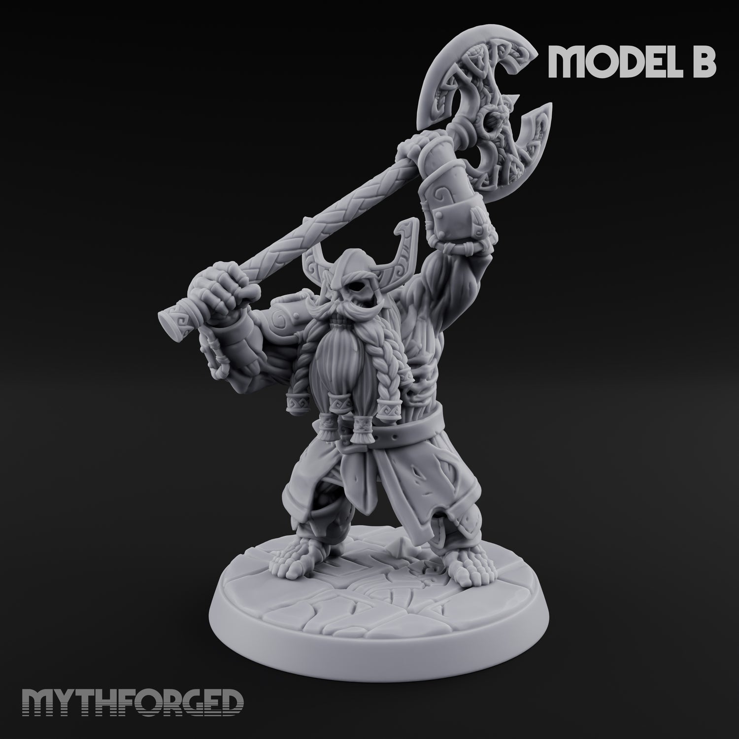 Frostbound Horde Draugr Warrior B Miniature for Dungeons and Dragons, Pathfinder or other TTRPGs