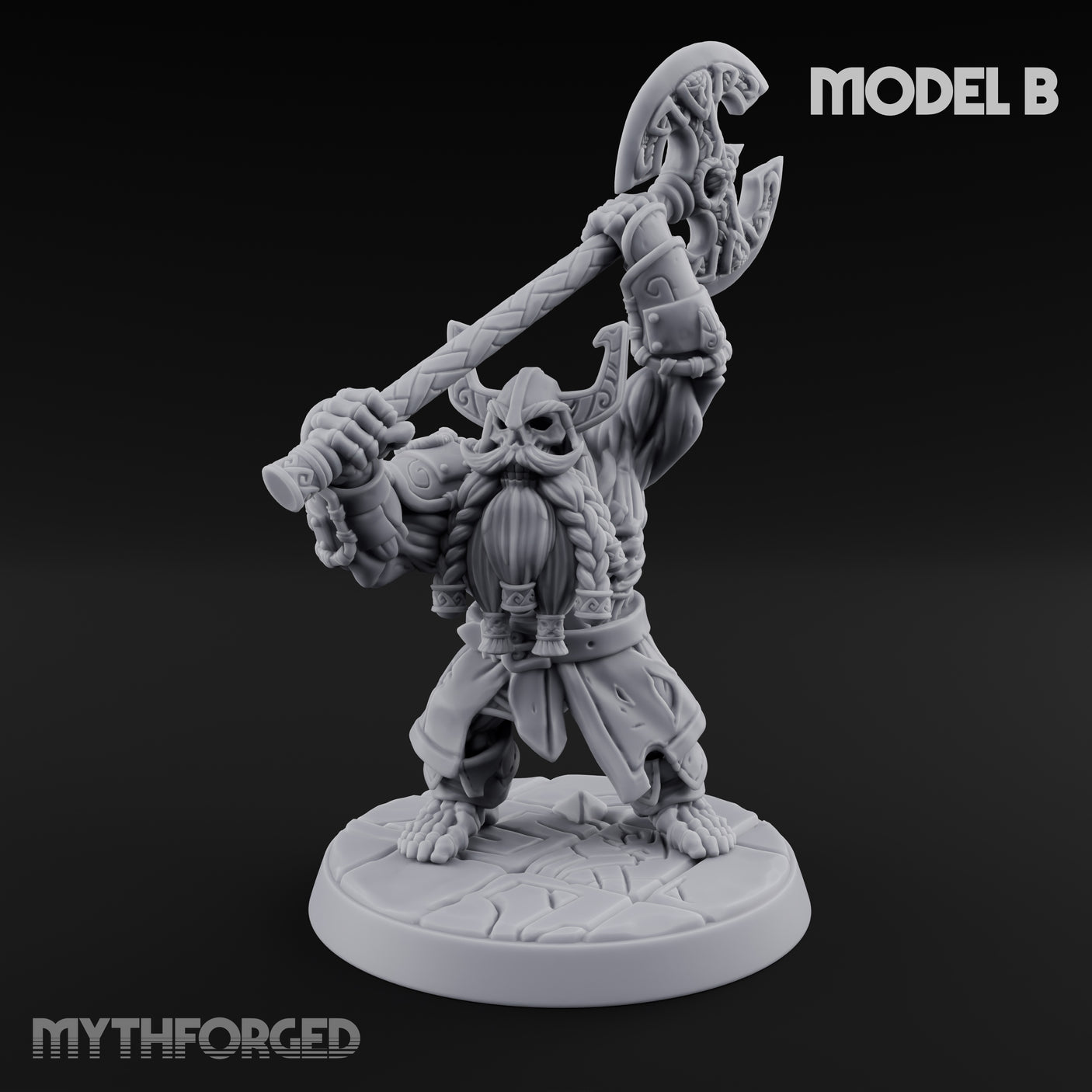 Frostbound Horde Draugr Warrior B Miniature for Dungeons and Dragons, Pathfinder or other TTRPGs