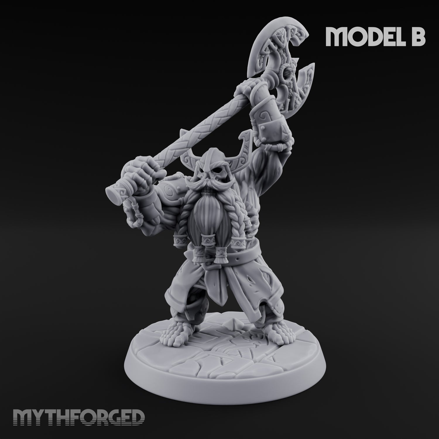 Frostbound Horde Draugr Warrior B Miniature for Dungeons and Dragons, Pathfinder or other TTRPGs