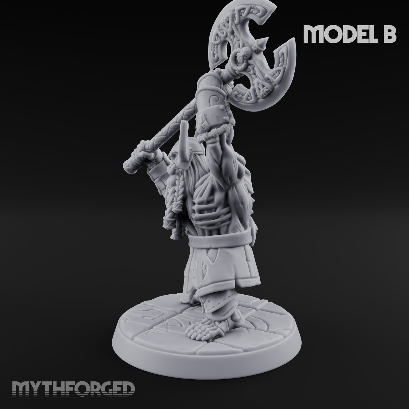 Frostbound Horde Draugr Warrior B Miniature for Dungeons and Dragons, Pathfinder or other TTRPGs