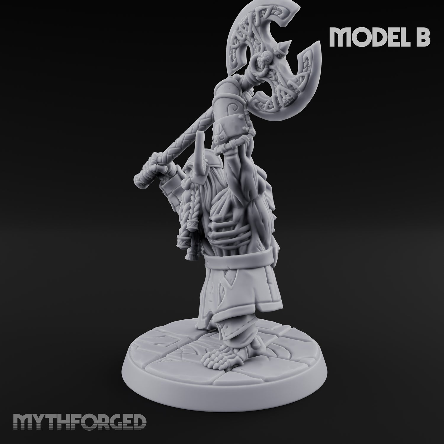 Frostbound Horde Draugr Warrior B Miniature for Dungeons and Dragons, Pathfinder or other TTRPGs