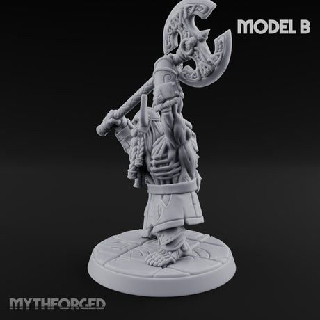 Frostbound Horde Draugr Warrior B Miniature for Dungeons and Dragons, Pathfinder or other TTRPGs