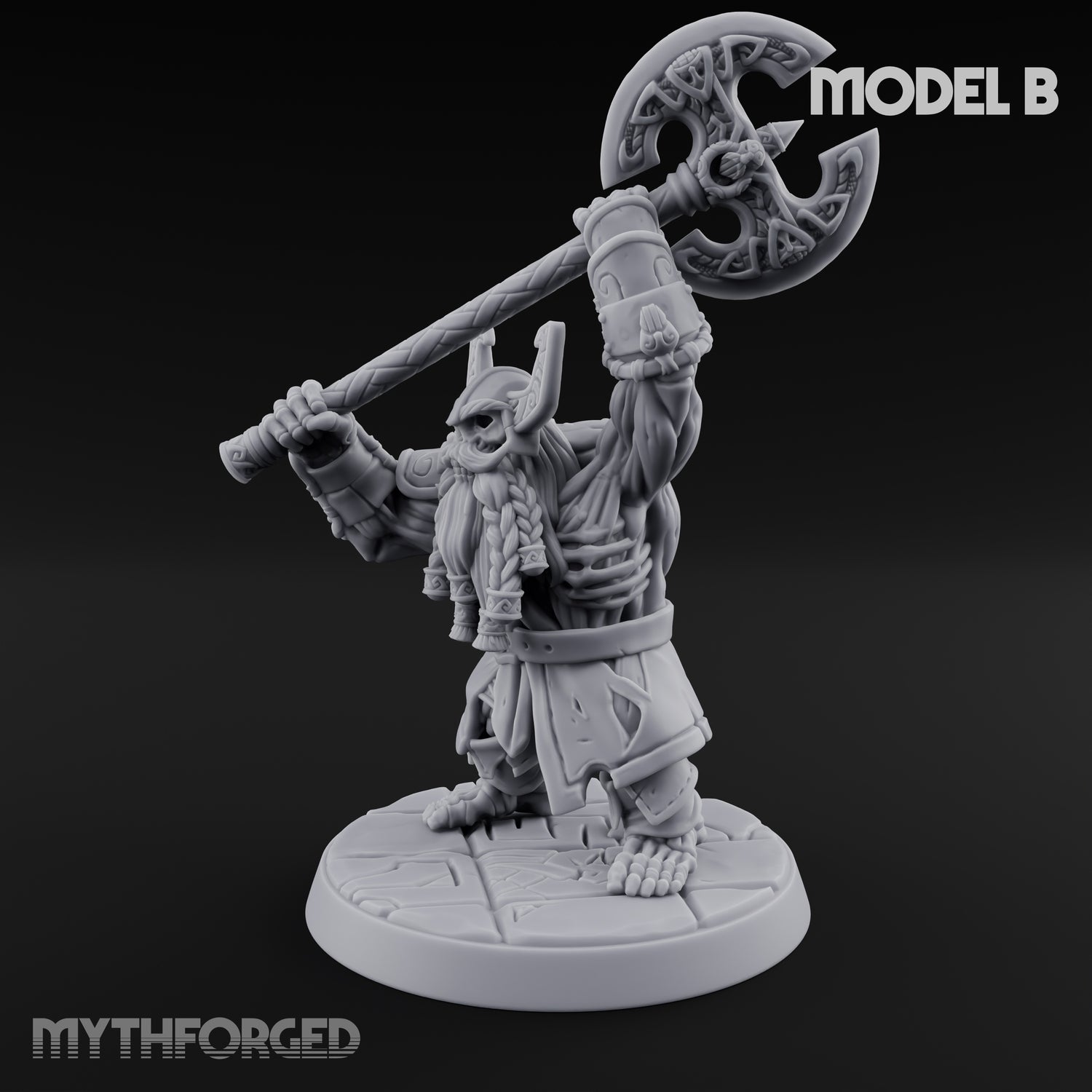Frostbound Horde Draugr Warrior B Miniature for Dungeons and Dragons, Pathfinder or other TTRPGs