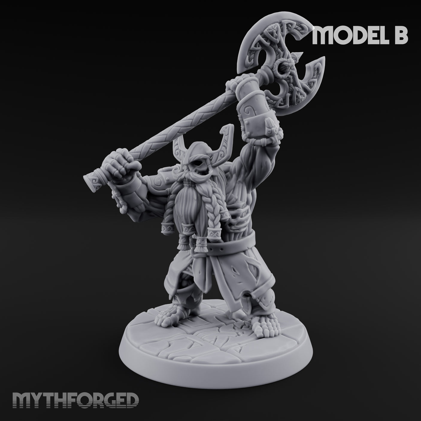 Frostbound Horde Draugr Warrior B Miniature for Dungeons and Dragons, Pathfinder or other TTRPGs