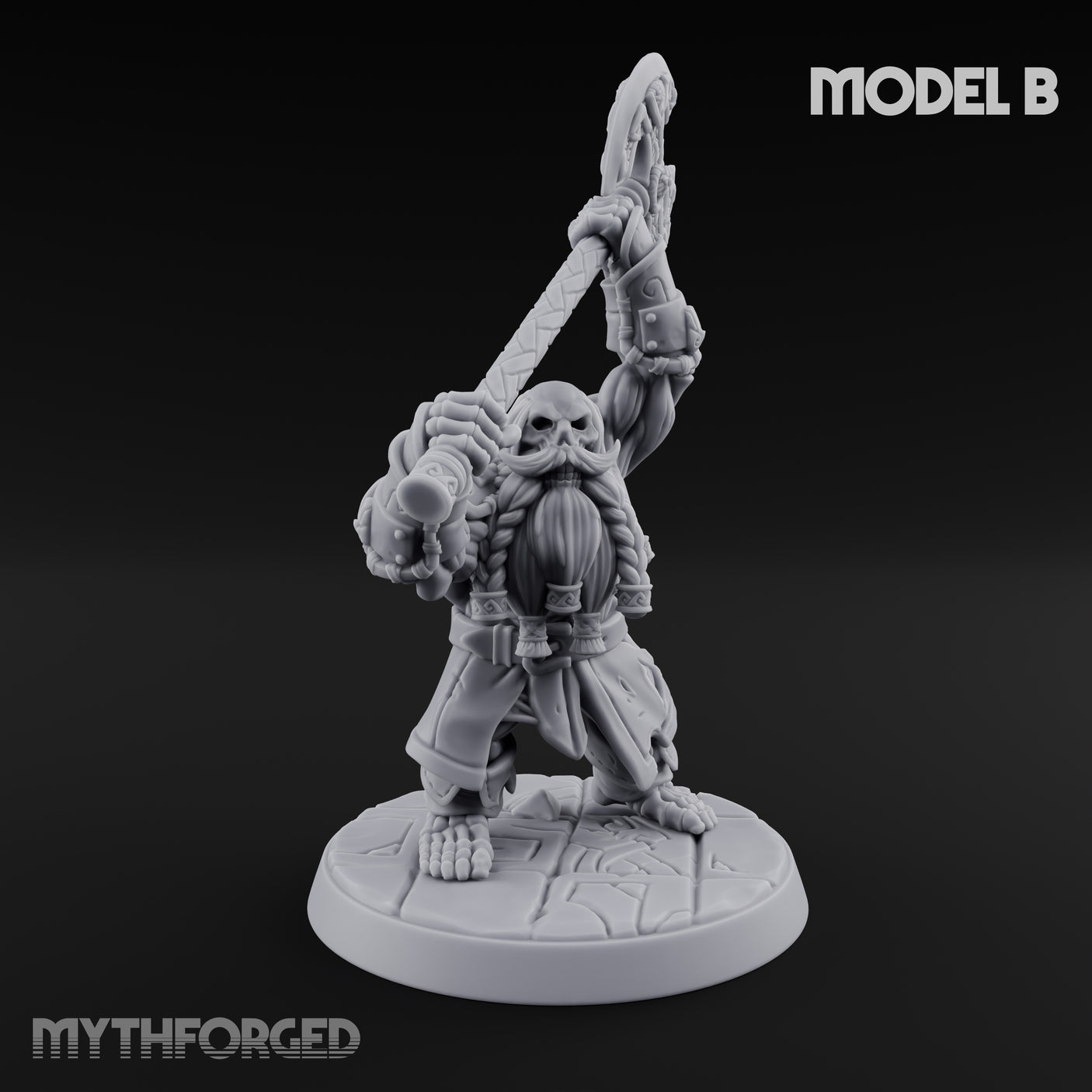 Frostbound Horde Draugr Warrior B Miniature for Dungeons and Dragons, Pathfinder or other TTRPGs