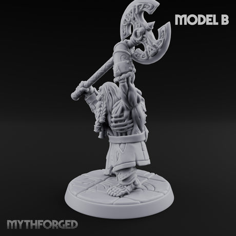 Frostbound Horde Draugr Warrior B Miniature for Dungeons and Dragons, Pathfinder or other TTRPGs