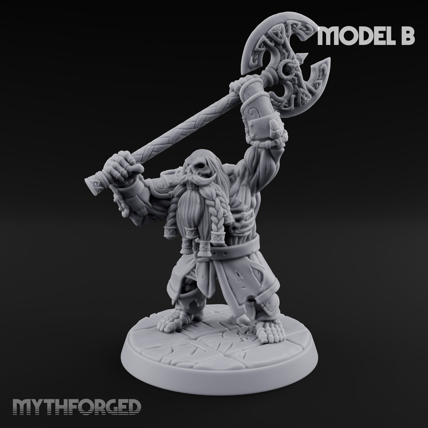 Frostbound Horde Draugr Warrior B Miniature for Dungeons and Dragons, Pathfinder or other TTRPGs