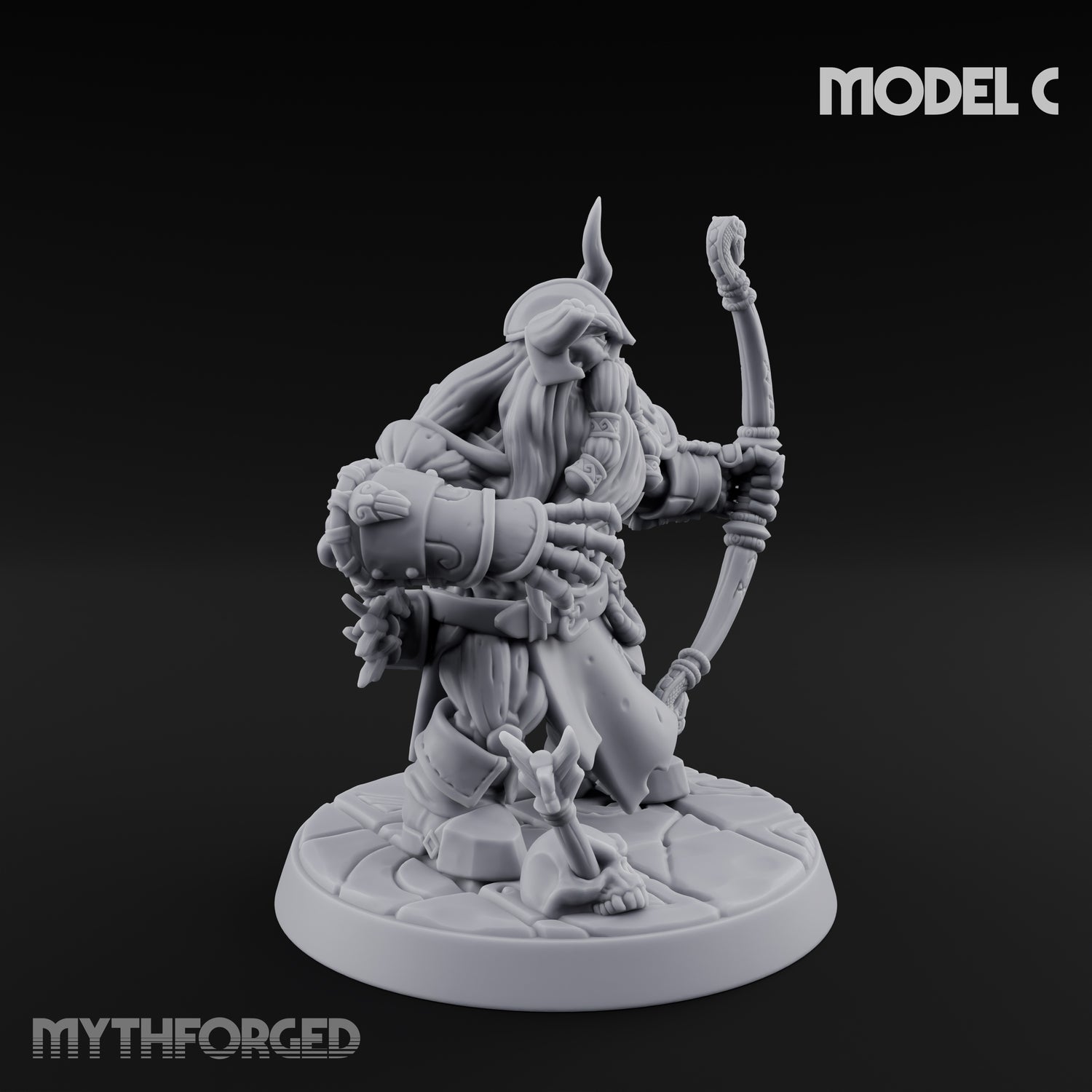 Frostbound Horde Draugr Warrior C Miniature for Dungeons and Dragons, Pathfinder or other TTRPGs