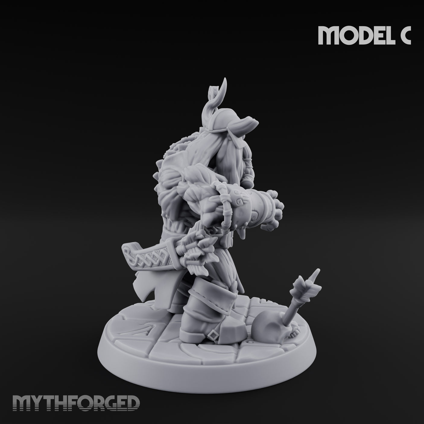 Frostbound Horde Draugr Warrior C Miniature for Dungeons and Dragons, Pathfinder or other TTRPGs
