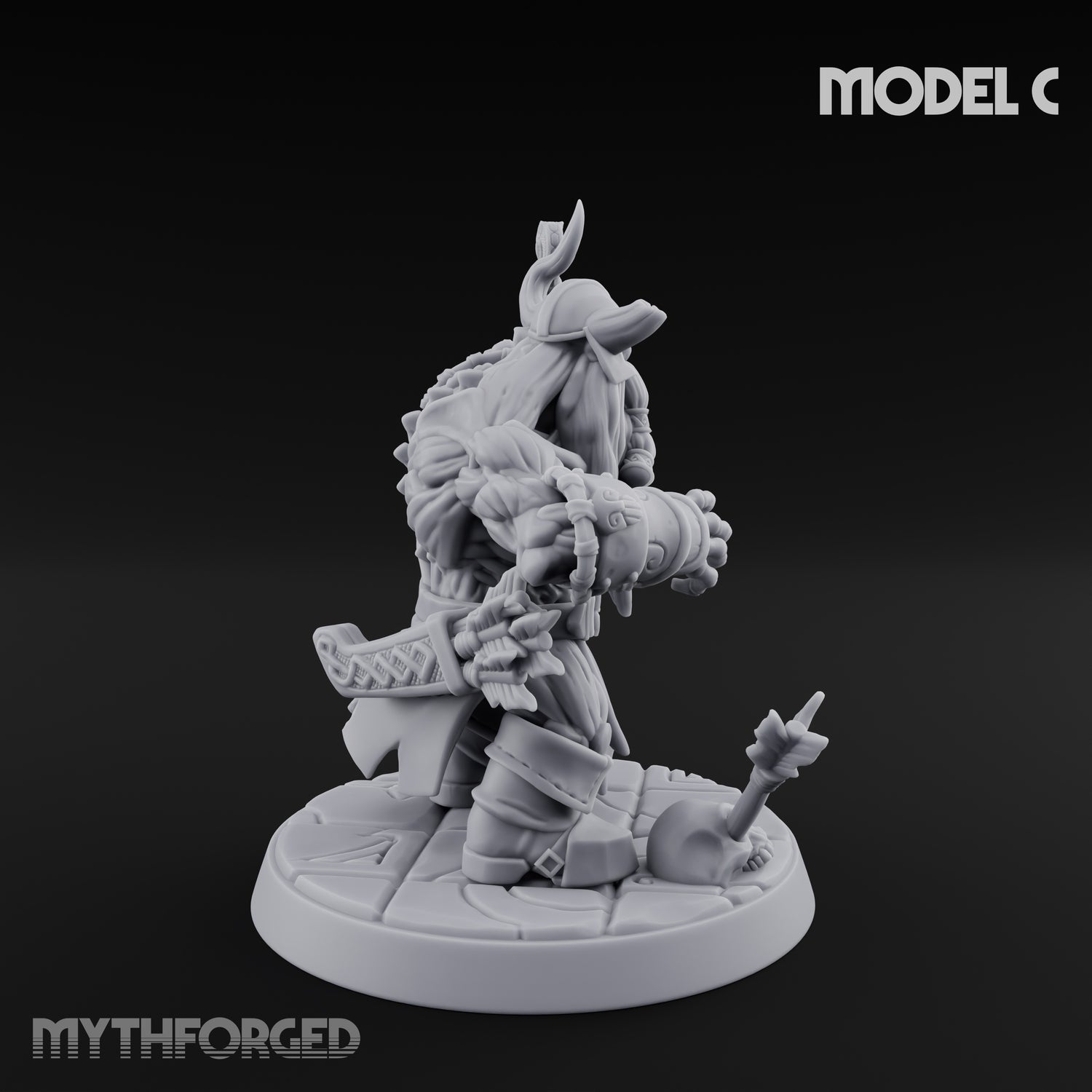 Frostbound Horde Draugr Warrior C Miniature for Dungeons and Dragons, Pathfinder or other TTRPGs