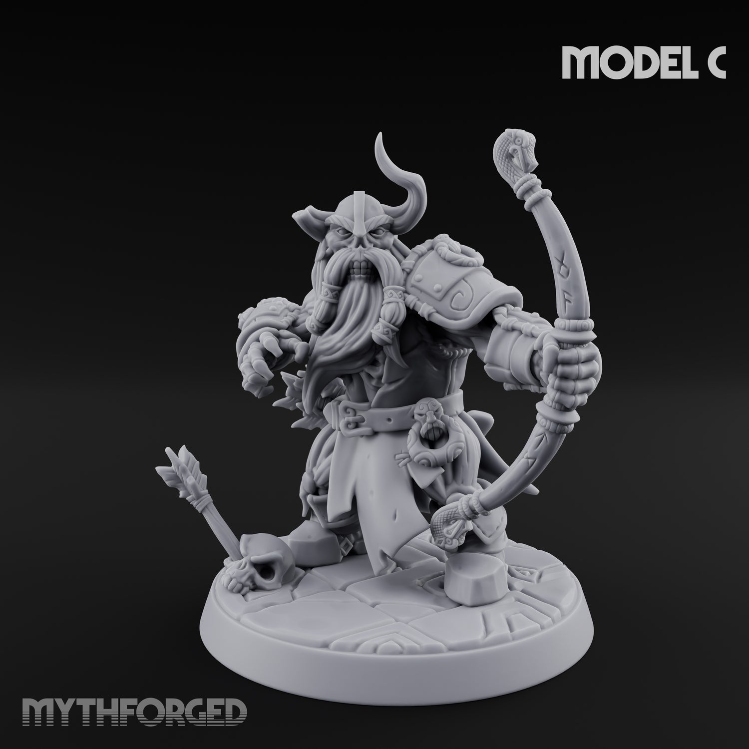 Frostbound Horde Draugr Warrior C Miniature for Dungeons and Dragons, Pathfinder or other TTRPGs