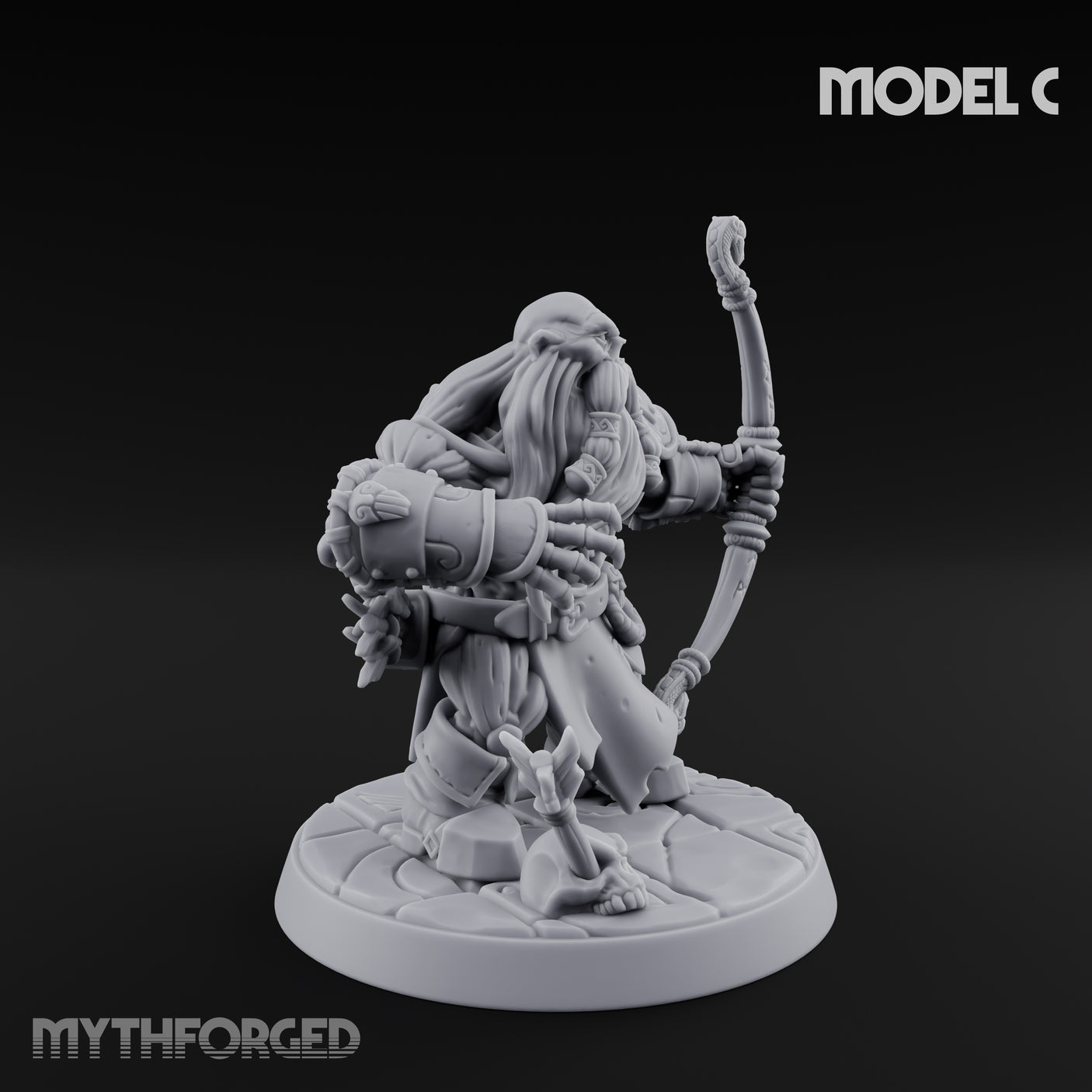 Frostbound Horde Draugr Warrior C Miniature for Dungeons and Dragons, Pathfinder or other TTRPGs