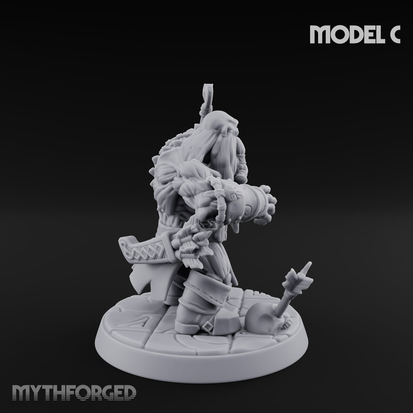 Frostbound Horde Draugr Warrior C Miniature for Dungeons and Dragons, Pathfinder or other TTRPGs