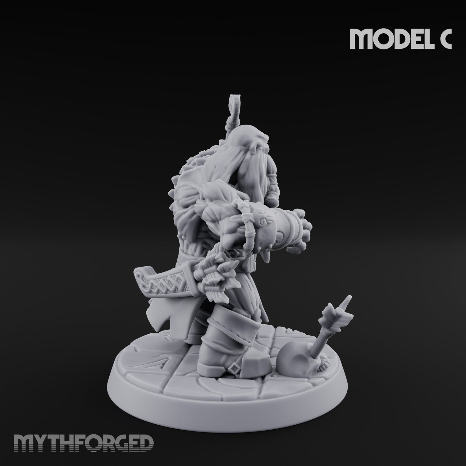 Frostbound Horde Draugr Warrior C Miniature for Dungeons and Dragons, Pathfinder or other TTRPGs