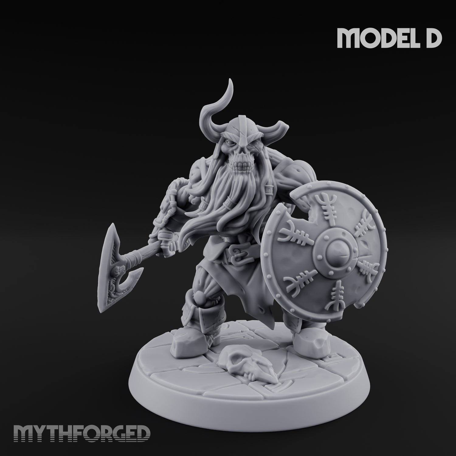 Frostbound Horde Draugr Warrior D Miniature for Dungeons and Dragons, Pathfinder or other TTRPGs