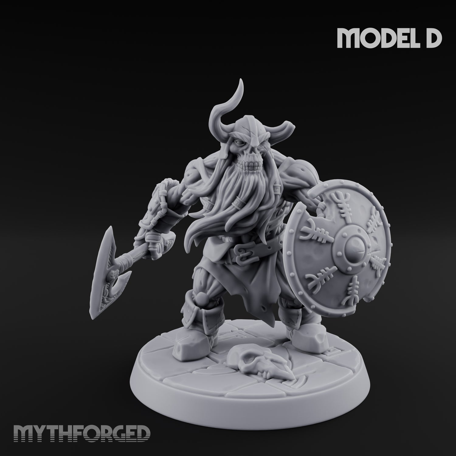 Frostbound Horde Draugr Warrior D Miniature for Dungeons and Dragons, Pathfinder or other TTRPGs