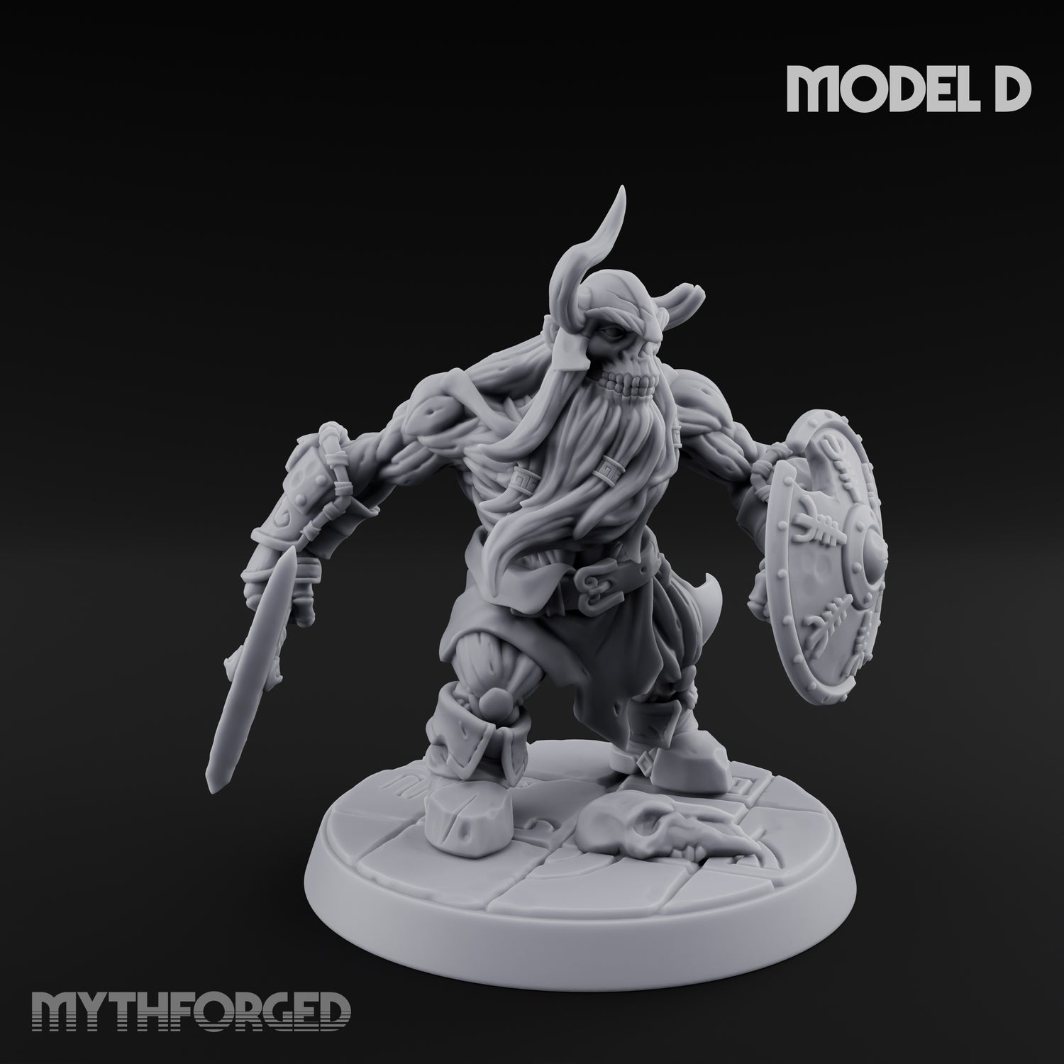 Frostbound Horde Draugr Warrior D Miniature for Dungeons and Dragons, Pathfinder or other TTRPGs