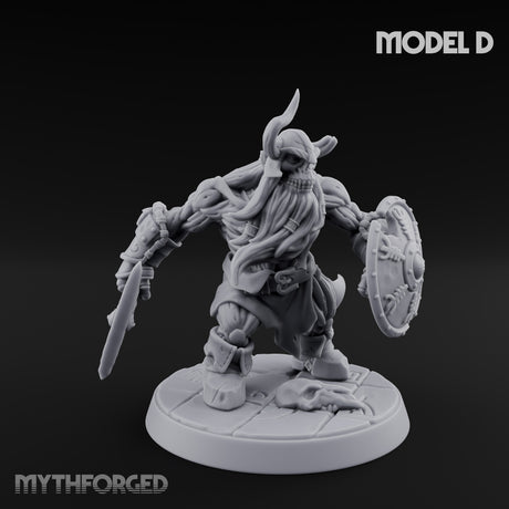Frostbound Horde Draugr Warrior D Miniature for Dungeons and Dragons, Pathfinder or other TTRPGs