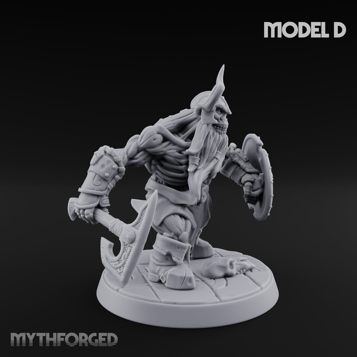 Frostbound Horde Draugr Warrior D Miniature for Dungeons and Dragons, Pathfinder or other TTRPGs