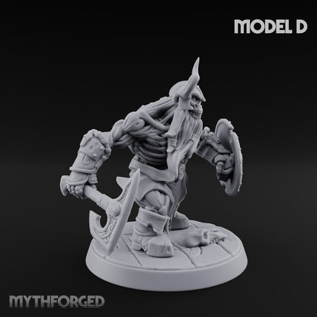 Frostbound Horde Draugr Warrior D Miniature for Dungeons and Dragons, Pathfinder or other TTRPGs