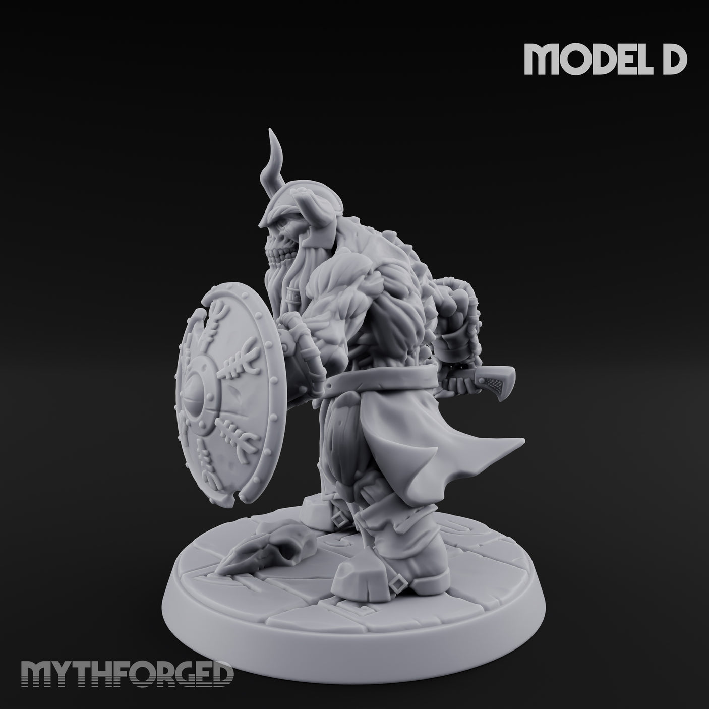 Frostbound Horde Draugr Warrior D Miniature for Dungeons and Dragons, Pathfinder or other TTRPGs