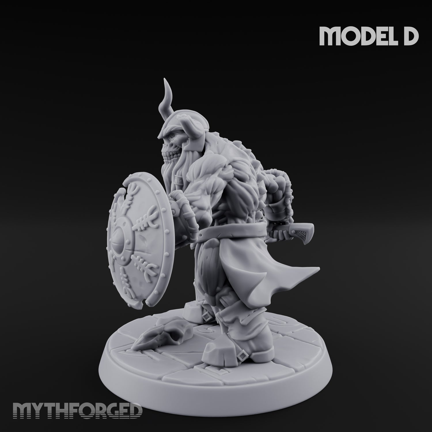 Frostbound Horde Draugr Warrior D Miniature for Dungeons and Dragons, Pathfinder or other TTRPGs