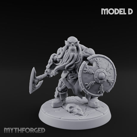 Frostbound Horde Draugr Warrior D Miniature for Dungeons and Dragons, Pathfinder or other TTRPGs