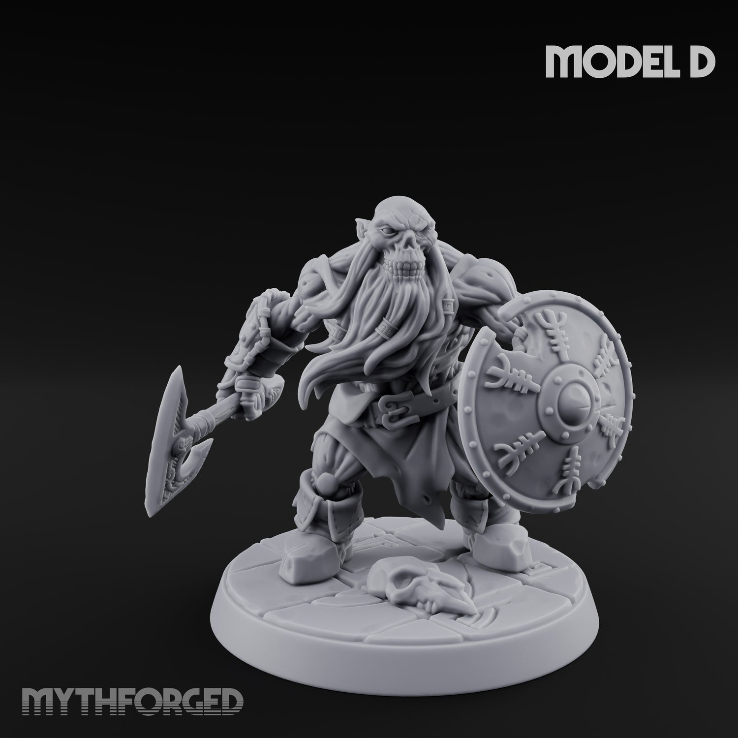 Frostbound Horde Draugr Warrior D Miniature for Dungeons and Dragons, Pathfinder or other TTRPGs