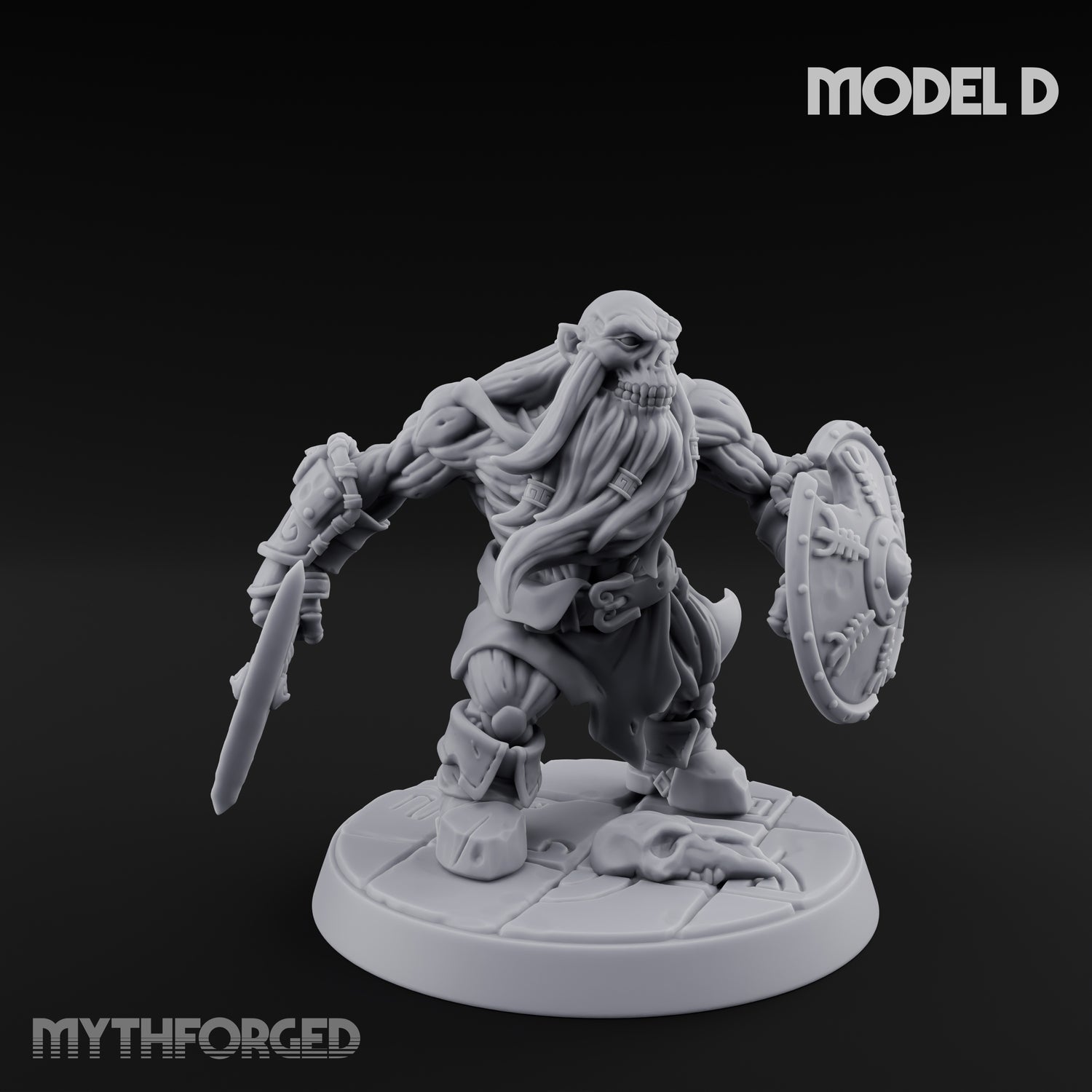 Frostbound Horde Draugr Warrior D Miniature for Dungeons and Dragons, Pathfinder or other TTRPGs
